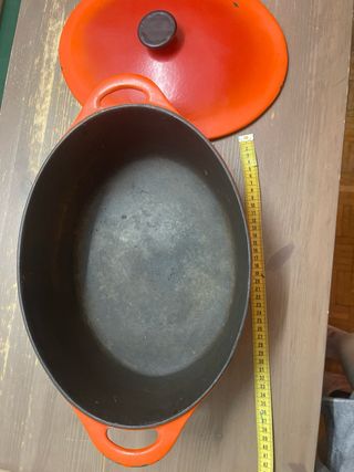 Olla Hierro Fundido Esmaltado Naranja Ovalada