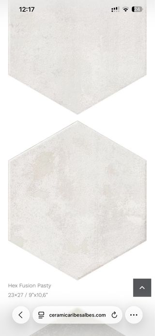 Suelo porcelánico hexagonal blanco mate