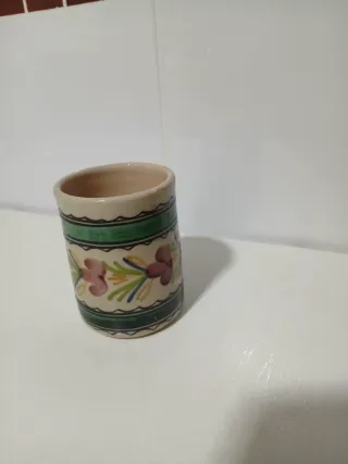 Tarro cerámica decorada flores