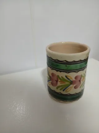 Tarro cerámica decorada flores