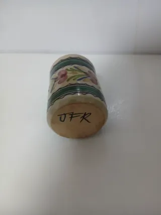 Tarro cerámica decorada flores