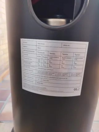 Estufa exterior gas butano.