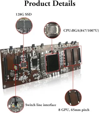 Placa Minería B847 + SSD 128GB + 4GB RAM