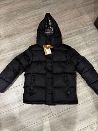 Abrigo Burberry Negro Plumas