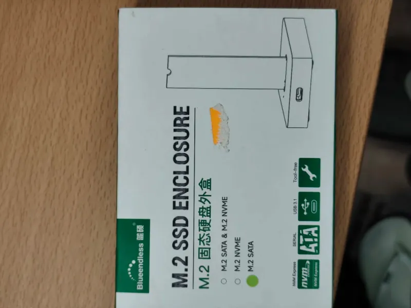 Blueendless M.2 SSD estación disco duro como nuevo