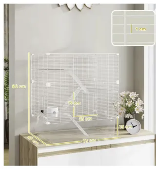 Jaula grande roedores con ruedas como nueva.