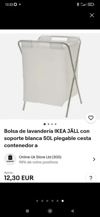 Cesto de ropa IKEA blanco