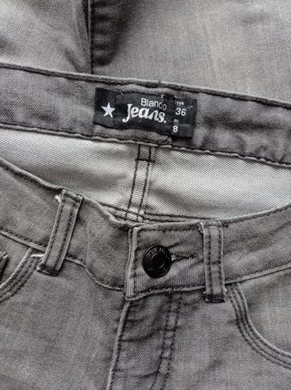 Pantalones vaqueros grises Blanco Talla 36