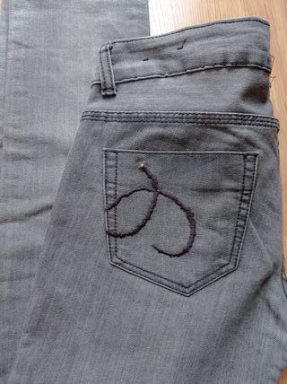 Pantalones vaqueros grises Blanco Talla 36