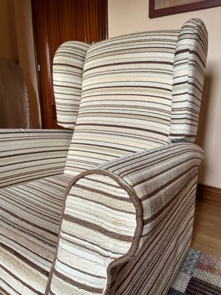 Butaca orejera reclinable tela