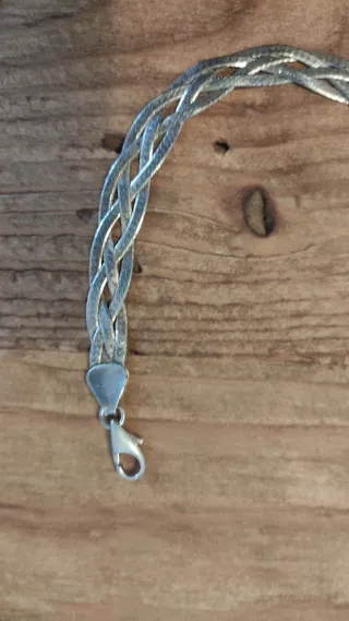 Conjunto collar y pulsera plateados