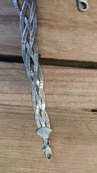 Conjunto collar y pulsera plateados