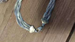 Conjunto collar y pulsera plateados