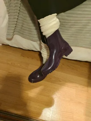 Botas de agua moradas mujer