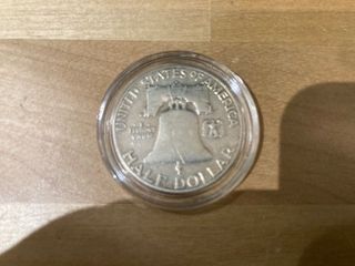 Moneda Plata 1/2 Dolar 1951 Franklin Encapsulada