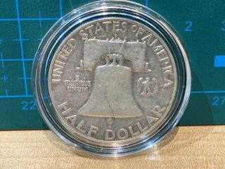 Moneda Plata 1/2 Dolar 1951 Franklin Encapsulada