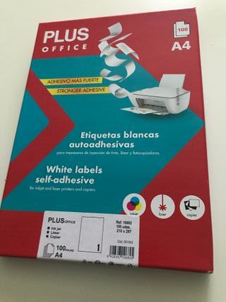 Caja de etiquetas blancas A4 autoadhesivas