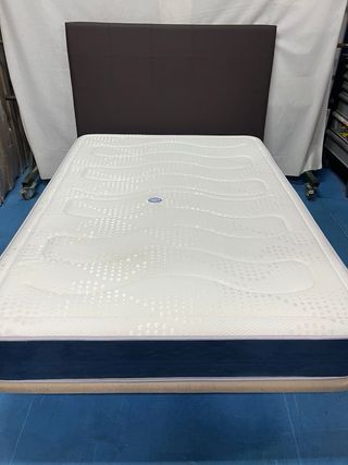 Base Tapizada y Colchón Viscoelástico 135x190
