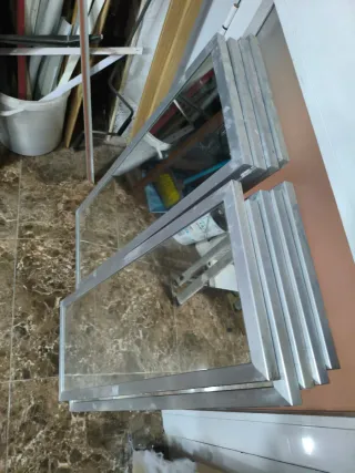 Lote 9 Espejos Marco Aluminio