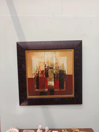 Stampa moderna con cornice nera e filo oro