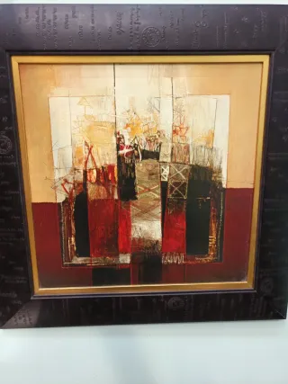 Stampa moderna con cornice nera e filo oro