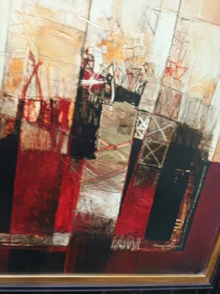 Stampa moderna con cornice nera e filo oro