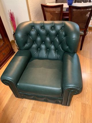 Sofás de piel verde