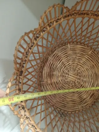 Cesta Mimbre Antigua Decorativa