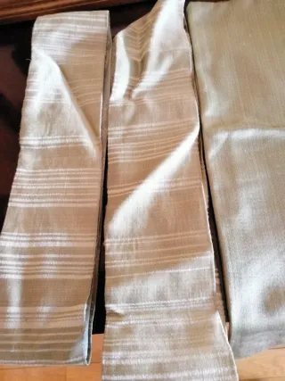 Cortinas Raso Verde y rayas