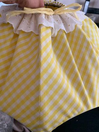 Paralume per lampada vintage a quadri gialli