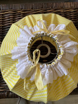 Paralume per lampada vintage a quadri gialli