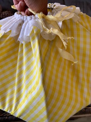 Paralume per lampada vintage a quadri gialli