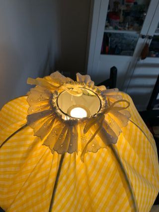 Paralume per lampada vintage a quadri gialli