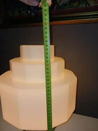 Lampada zigurrat vetro opalino anni '50