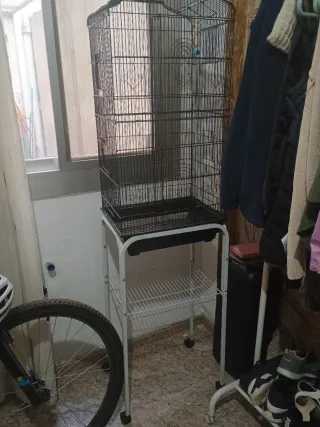 Gabbia per uccelli con piedistallo