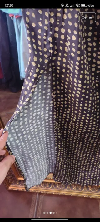 Vestido largo estampado lunares