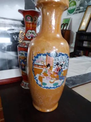 Jarrón Chino Cerámica Multicolor