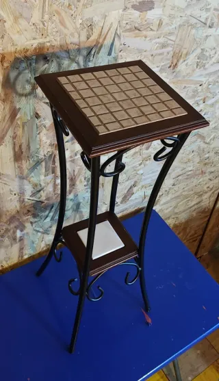 Porta macetas forjado mosaico