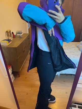 Chaqueta esquí/snowboard morada y azul (Talla S)