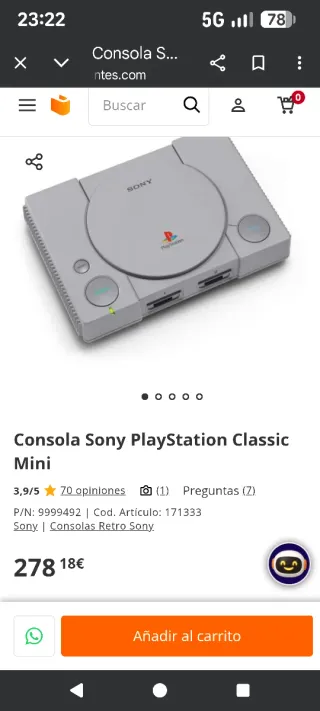 PlayStation Classic Mini Sony 1 mando + pendrive