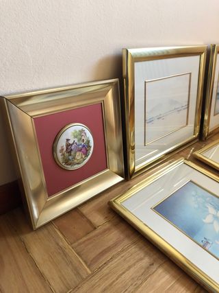 Lote de 5 Cuadros Decorativos Dorados