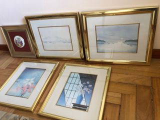 Lote de 5 Cuadros Decorativos Dorados