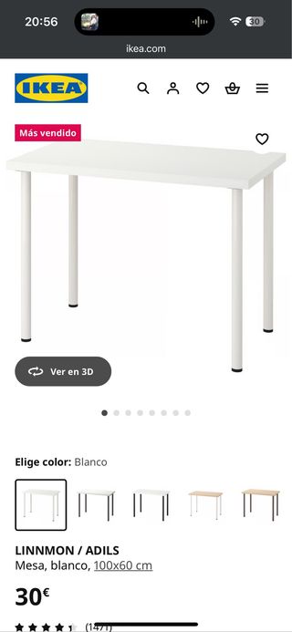Mesa IKEA LINNMON / ADILS 100x60 cm