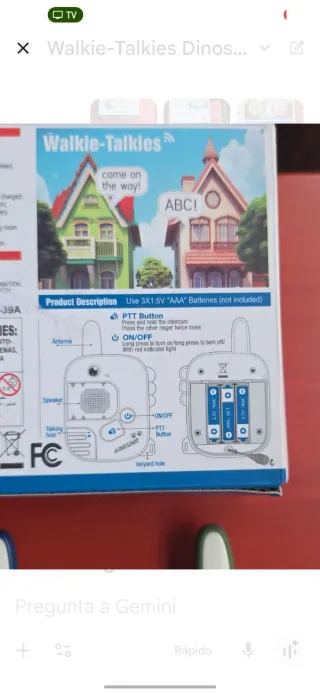 Set 2 Walkie-Talkies Dinosaurio Niños