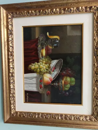 Dipinto con cornice oro e paspartu