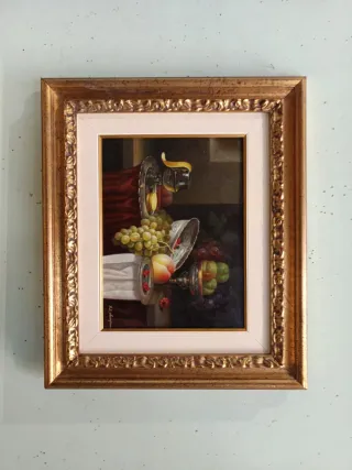 Dipinto con cornice oro e paspartu