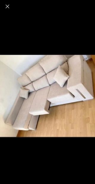 Sofá modular gris tela