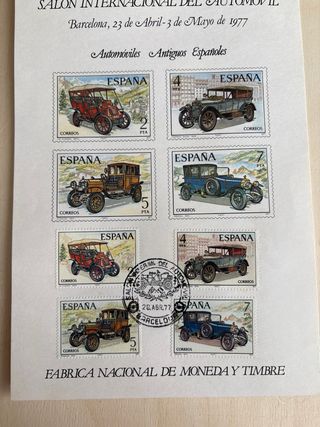 Documento Filatélico Salón Automóvil 1977