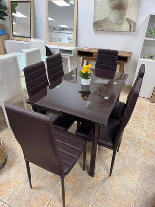 Set Comedor Madera Marrón Extensible ¡NUEVO!