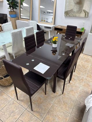 Set Comedor Madera Marrón Extensible ¡NUEVO!